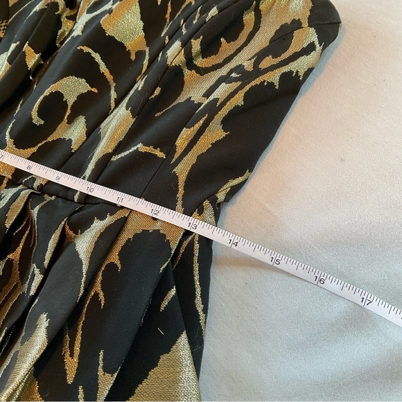 ✅ SOLD ✅ H&M Dress Strapless Cocktail Size 6 Gold Black Mini 80’s Style - Picture 8 of 9